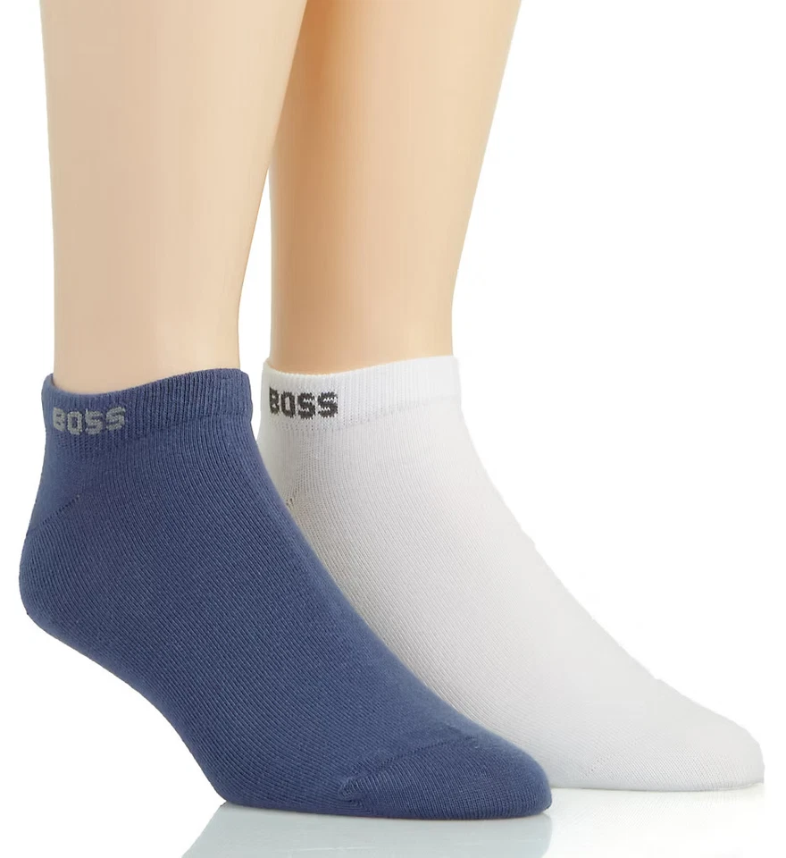 Calcetines Boss Hugo Boss 0467730 mezcla de algodón logotipo corte bajo - Paquete de 2 Foto 1 de 1