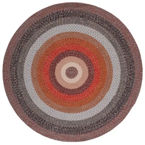 Safavieh Braided 5'-0" x 5'-0" Hand Woven Rug in Brown / Rust - Picture 1 of 8
