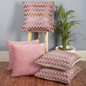 Polyester Jacquard Geometric Cushion Covers Set of 5 , 16*16 inches - Picture 1 of 31