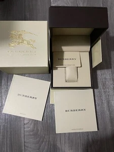 Burberry Original Complete Watch Box Booklet Suede Cushion Beige Cream EMPTY VGC - Picture 1 of 5