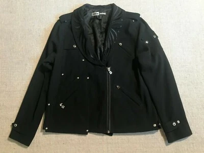 Chaqueta Jamie Sadock Mujer Pequeña Negra Embellecida Blazer Envoltura Frontal Cremallera C1 Foto 1 de 4