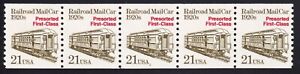 2265 Trans. Issue – 21c "Railroad Mail Car " PNC 5 Bur Precancel Plate 2  MNH