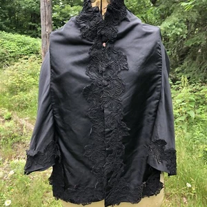 Vintage Antique 1800’s Victorian Lace Trim CAPE  1860’s Civil War B 34” - Picture 1 of 10