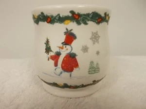 The White Barn Candle Co Christmas Snowman Small Votive Tealight Candle Holder - Picture 1 of 6