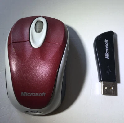 Microsoft Wireless Notebook Optical Mouse 3000 Model 1056 & USB Receiver - Image 1 of 4