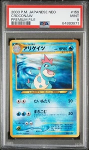 Pokemon Japonés Croconaw Neo Premium File #159 PSA 9 COMO NUEVO - Imagen 1 de 2