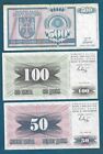 Bosnia Balkan War Money Banknotes 1992. 500 Dinara+ 100 Dinara + 50 Dinara !