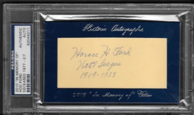 Horace Hod Ford Debut Braves,Phillies 1919 In Memory Of PSA/DNA auto.d.1977 2/7 - Image 1 of 2