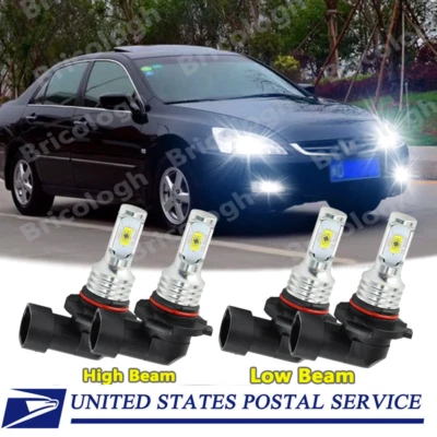 For Honda Accord 2003-2007 LED Headlight Bulbs White High/Low Beam 9005 9006 Kit - Image 1 of 4