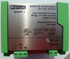 PHOENIX CONTACT QUINT PS-120AC/24DC/1 Alimentatore 120VAC In 24VDC 1 Amp Out - Foto 1 di 4