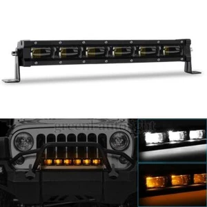 Barra de luces de trabajo LED ámbar blanco 14 pulgadas DRL conducción 60 W niebla camión todoterreno SUV ATV - Imagen 1 de 10