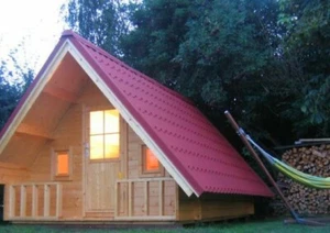 Campinghaus Ferienhaus Freizeithaus Wochenendhaus Holz Blockhaus Gartenhaus 44mm - Bild 1 von 8