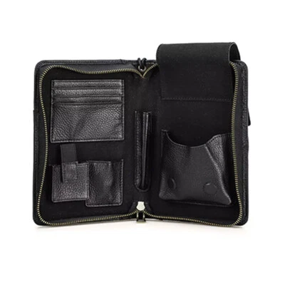 Genuine Leather Humidor Box 5 Cigar Storage Case Box Cigar Cutter Lighter Pocket - Image 1 of 4