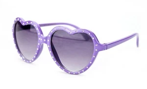 Youth Heart Shape Sunglasses Lens Fashion Solid Color Sunglasses Fun Size - Picture 1 of 13