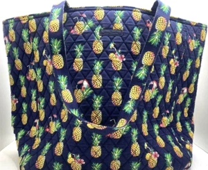 Vera Bradley Navy Quilted Toucan Party Pineapple Grand Tote Bag 2.0 Purse NWT - Picture 1 of 6