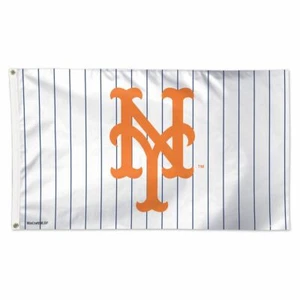 NEW YORK METS PIN STRIPES 3'X5' DELUXE FLAG BRAND NEW FREE SHIPPING WINCRAFT - Picture 1 of 1