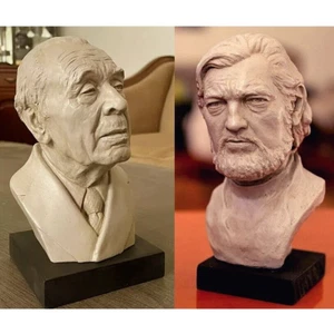 2 BUST BORGES + CORTAZAR 8" Figures SCULPTURES WRITERS BOOK LITERATURE ARGENTINA - Picture 1 of 24