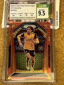CSG 9.5 Gem 2020-21 Panini Prizm Premier League #141 Fabio Silva #/135 Red Mojo - Picture 1 of 3