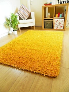 New Modern Yellow Colourful Silky Strands Spaghetti Shaggy Rug Runner - Picture 1 of 2
