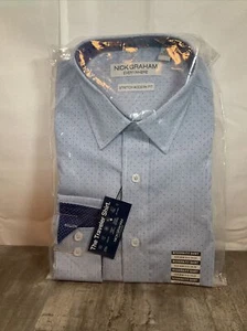 Nick Graham Button Down Dress Shirt Sz M Blue - Picture 1 of 3