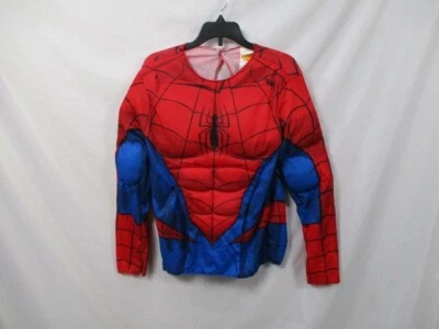Spiderman Costume Boys Large Shirt Mask Padded Adaptive Rubies Red Deluxe 2 Pc - Image 1 of 4