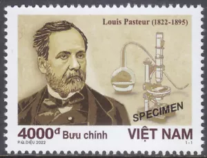 Vietnam 2022 Exemplar überdruckt (1171) Louis Pasteur - Bild 1 von 1