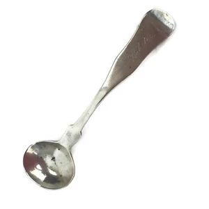 Antique Adams & Farnsworth Coin Silver Fiddle Handle Salt Spoon 1846-51 Webster - Picture 1 of 5