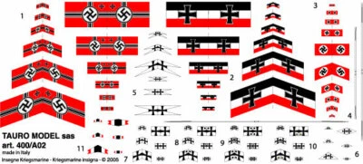 TAURO MODEL TM400/A02 BANDIERE NAVALI - KRIEGSMARINE SCALA 1:400 - Immagine 1 di 2