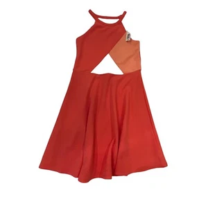 NWT Kidpik Girls A Line Dress Size M 10 Orange Sleeveless Halter NEW - Picture 1 of 6