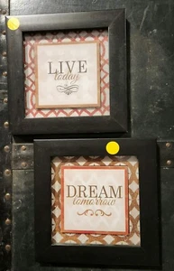 LIVE Today DREAM Tomorrow Set Of 3 Wood Wall Plaques 7x7in. - Picture 1 of 2