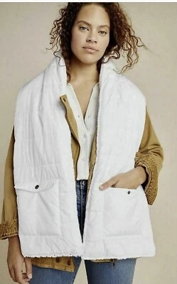 ANTHROPOLOGIE Bufanda Puffer Lateral Tejido Bolsillo Lateral Largo Blanco Dormir en la Nieve NUEVO Foto 1 de 4