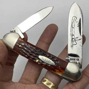 Vintage Case XX USA 62131 Pretty Red Bone Canoe Knife 1970s Dots Beautiful Nice - Picture 1 of 20