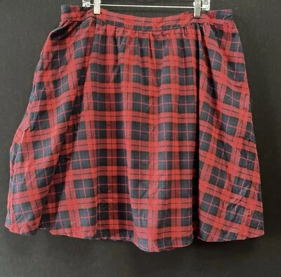 Lindy Bop Retro Estilo Años 50 Rojo Oscuro y Azul Marino Falda a Cuadros MCM Talla Grande 18 Foto 1 de 3