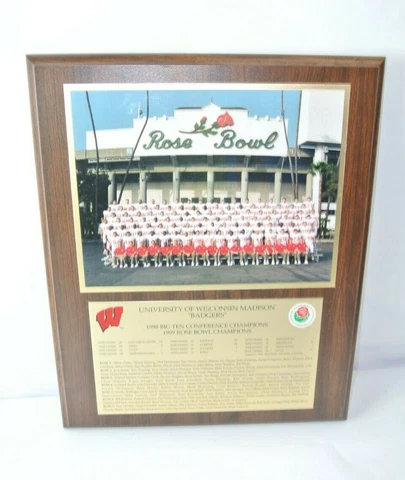 Wisconsin Badgers 1999 Rose Bowl Champions Commemorative Plaque Officially Licen Cover
