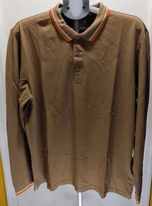 Polo beige manga larga Farah Freddie para hombre en XL - Imagen 1 de 12