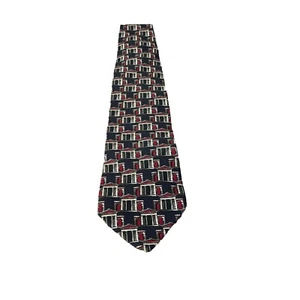 Structure Mens Silk Tie Multicolor Geometric Vintage 90s Classic Designer - Picture 1 of 5