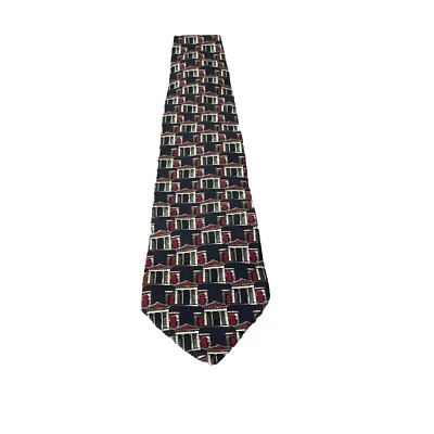 Structure Mens Silk Tie Multicolor Geometric Vintage 90s Classic Designer - Image 1 of 4