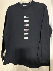 Vintage 90s Nike Air Jordan MJ Black Evolution Long Sleeve Tee Size Large - Picture 1 of 7
