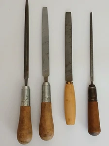VTG TOOLS LOT 4 METAL FILES Nicholson Lutz Bastard Blk Diamond Triangle Square - Picture 1 of 9