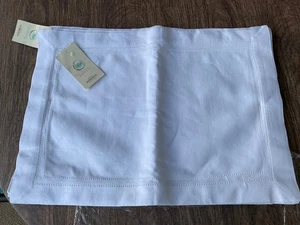 NEW! Set of 12 Decorating Touch Placemats / Tea Towels, 100% Linen, White, 20x14 - Picture 1 of 5