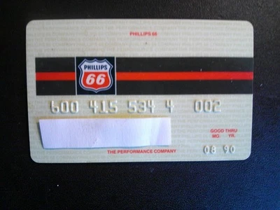 VINTAGE *PHILLIPS 66* RARE, EXPIRED CREDIT CARD.  Exp. 08/90 - Image 1 of 2