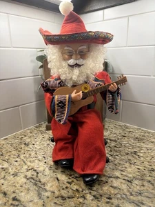 Vintage Musical Santa Claus Doll with Guitar – Battery Operated - Picture 1 of 8