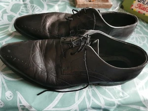 Schöner Herren Schuh schwarz Leder. Gr. 45 - Bild 1 von 6