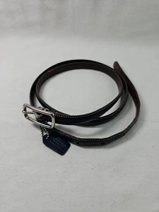 Vintage Coach Marine Ledergürtel silberne Schnalle 34-39" weiße Nähte 1/2" dünn - Bild 1 von 7