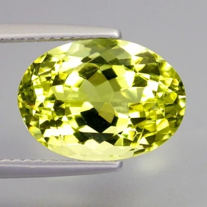 Gema de cuarzo limón oro verde corte ovalado 100 % natural de 6,79 quilates cinco estrellas (13 x 10 mm) - Imagen 1 de 7