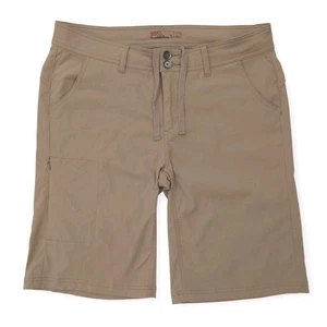Pantalones Cortos PrAna 11" Entrepierna Mujer 14 Tostado Caqui Nylon Atletismo Camping Senderismo - Imagen 1 de 13
