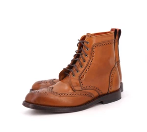 $495 | ALLEN EDMONDS 8 D DALTON WING TIP DERBY BOOT WALNUT BURNISHED TAN 1111 - Picture 1 of 16
