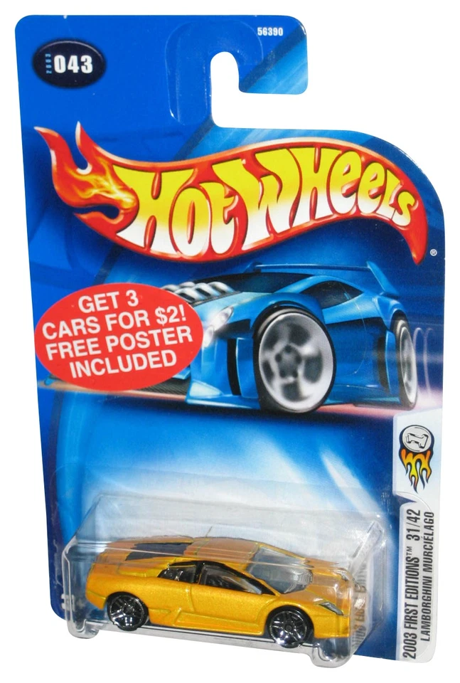 Hot Wheels 2003 First Editions 31/42 Lamborghini Murcielago Yellow Car #043 - Image 1 of 1
