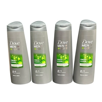 Lot of 4, Dove Men+Care 2 in 1 Shampoo & Conditioner 12 fl oz, FRESH CLEAN - Image 1 of 2