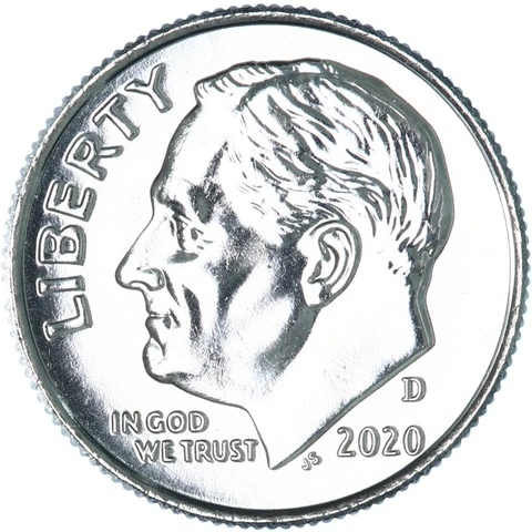 2020 D Roosevelt Dime Gem BU US Coin Cover